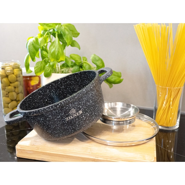 ZESTAW GARNKÓW CERAMICZNO MARMURKOWYCH NA INDUKCJE 17 ELE ZL-8536